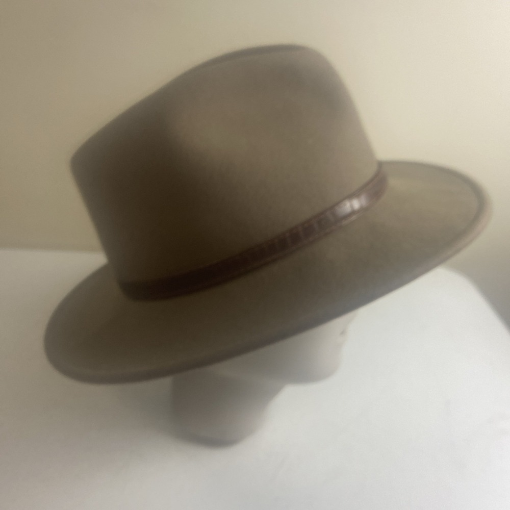 Irvine Park Men's‎ Fedora Hat w/Brown Band 100% Wool Felt Size small